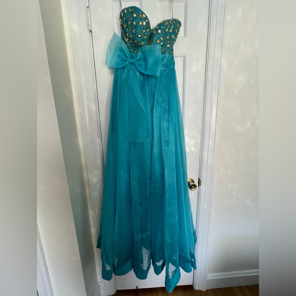 Flirt by Maggie Sottero Blue Formal Dress